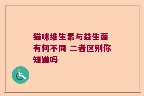 猫咪维生素与益生菌 有何不同 二者区别你知道吗