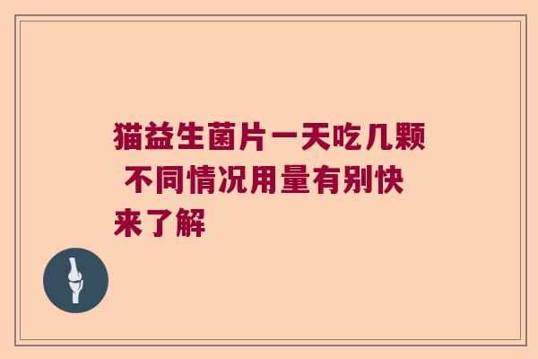 猫益生菌片一天吃几颗 不同情况用量有别快来了解