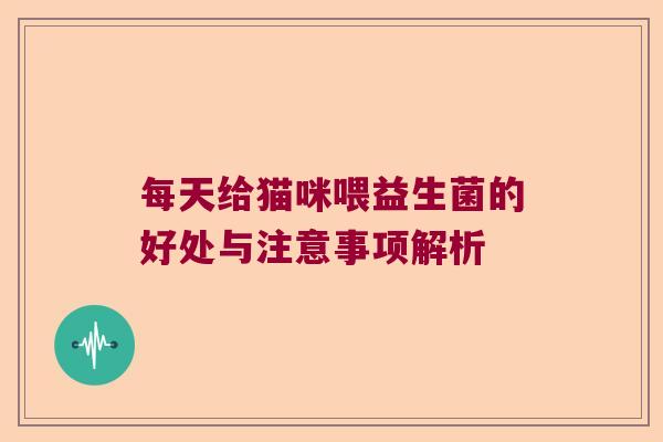 每天给猫咪喂益生菌的好处与注意事项解析