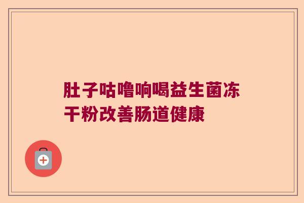 肚子咕噜响喝益生菌冻干粉改善肠道健康