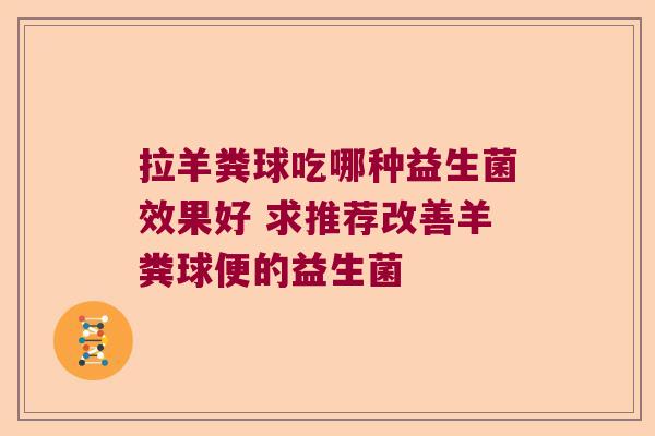 拉羊粪球吃哪种益生菌效果好 求推荐改善羊粪球便的益生菌 拉羊粪球吃哪种益生菌效果好 求推荐改善羊粪球便的益生菌