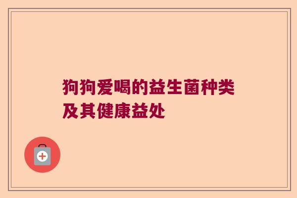 狗狗爱喝的益生菌种类及其健康益处