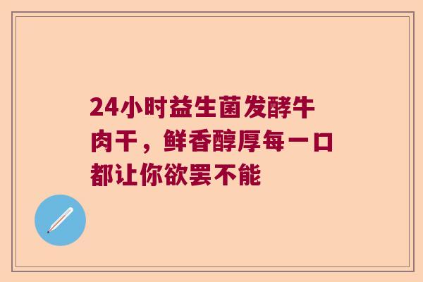 24小时益生菌发酵牛肉干，鲜香醇厚每一口都让你欲罢不能