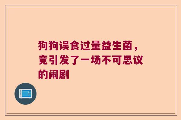 狗狗误食过量益生菌，竟引发了一场不可思议的闹剧